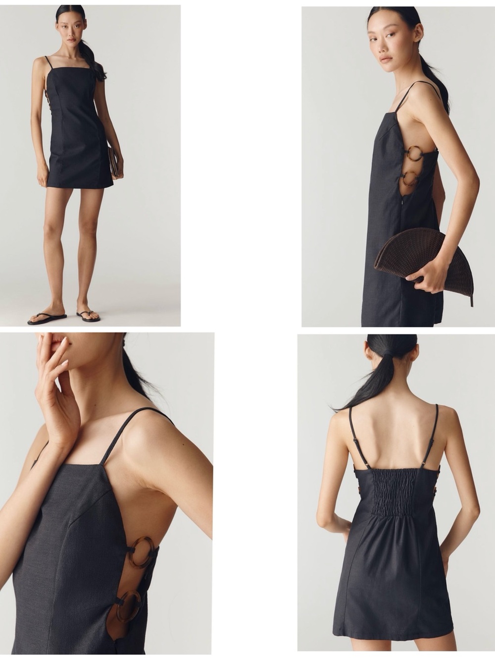 NWT Anthropologie Smocked Linen Blend Mini Dress